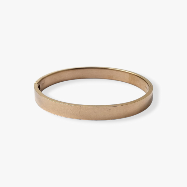 High-Polish Rosegold Stainless Steel Plain Wrist Bracelet for Women