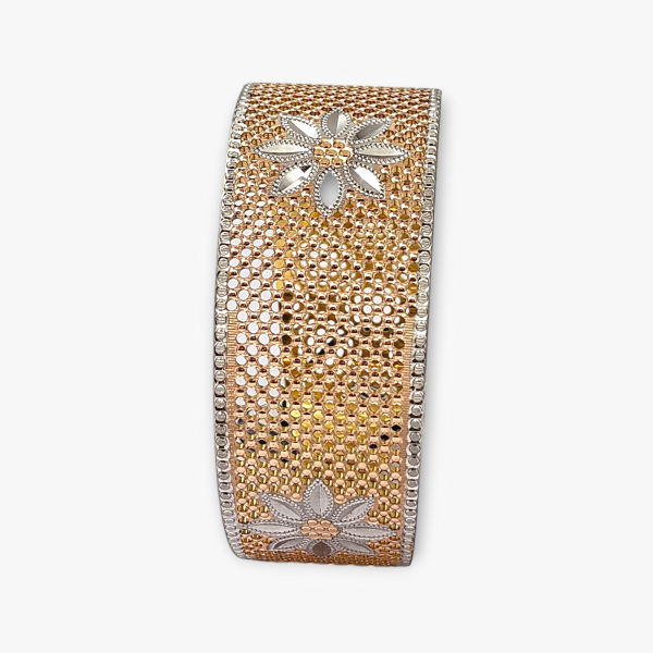 Single Broad Kara with Rhodium Polish